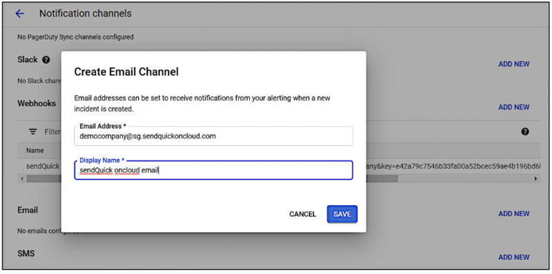 Google Cloud Platform (Monitoring) - sendQuick Cloud Integration Guide