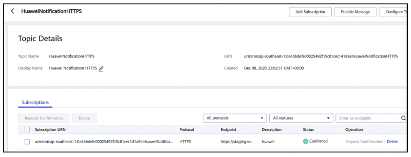 Huawei Cloud – sendQuick Cloud Integration Guide