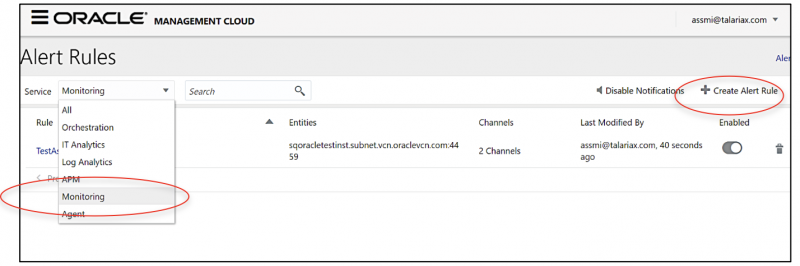 Oracle Management Cloud – sendQuick Cloud Integration Guide